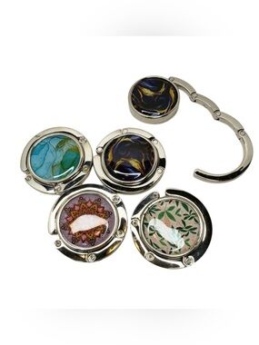 BUY NOW PICK ONE Foldable Purse Hook Bag Hanger Table Hook Floral Marble